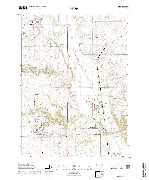 US Topo 7.5-minute map for Huxley IA