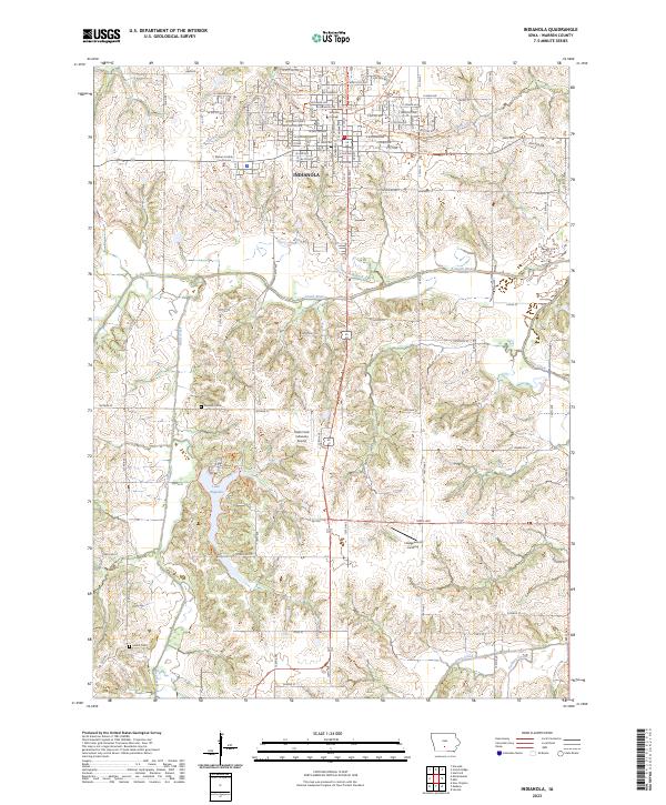 US Topo 7.5-minute map for Indianola IA