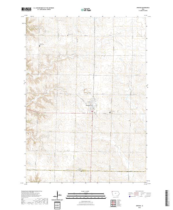 US Topo 7.5-minute map for Inwood IA