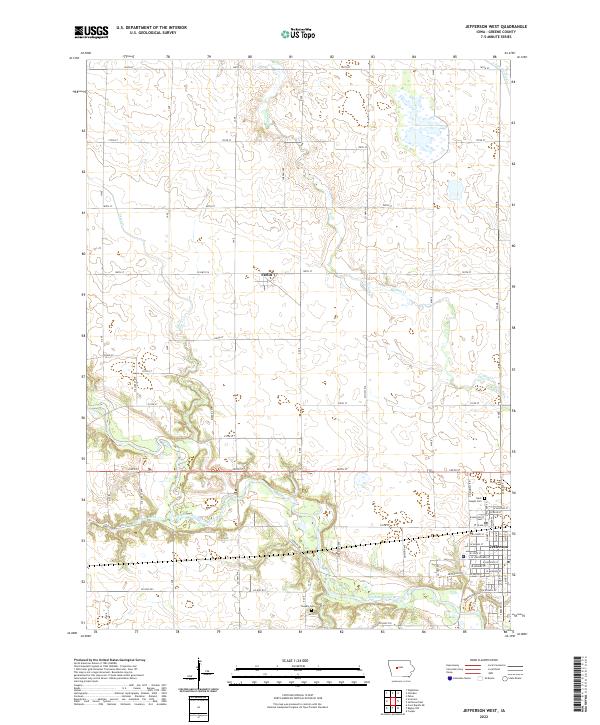 US Topo 7.5-minute map for Jefferson West IA