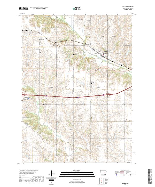 US Topo 7.5-minute map for Kellogg IA