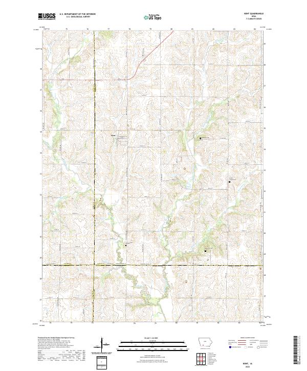 US Topo 7.5-minute map for Kent IA