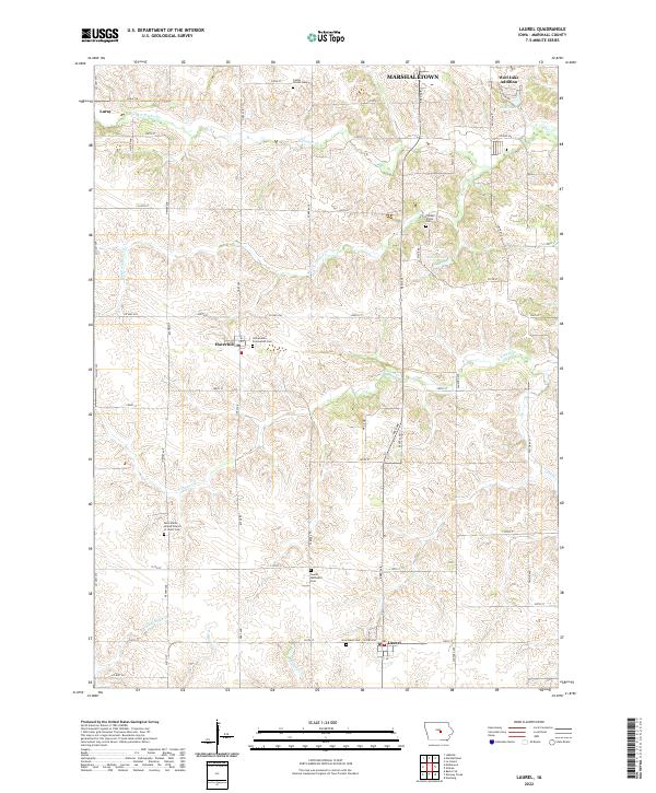 US Topo 7.5-minute map for Laurel IA