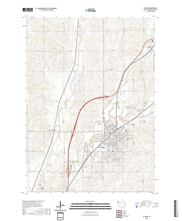 US Topo 7.5-minute map for Le Mars IA