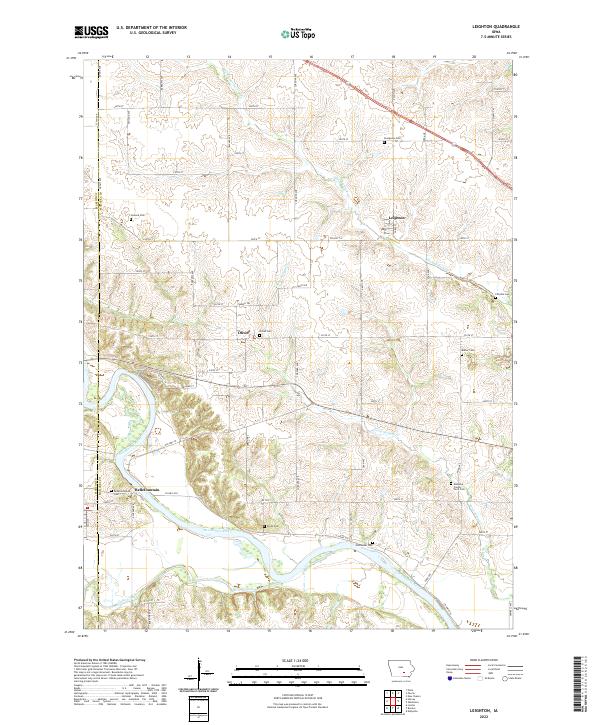 US Topo 7.5-minute map for Leighton IA