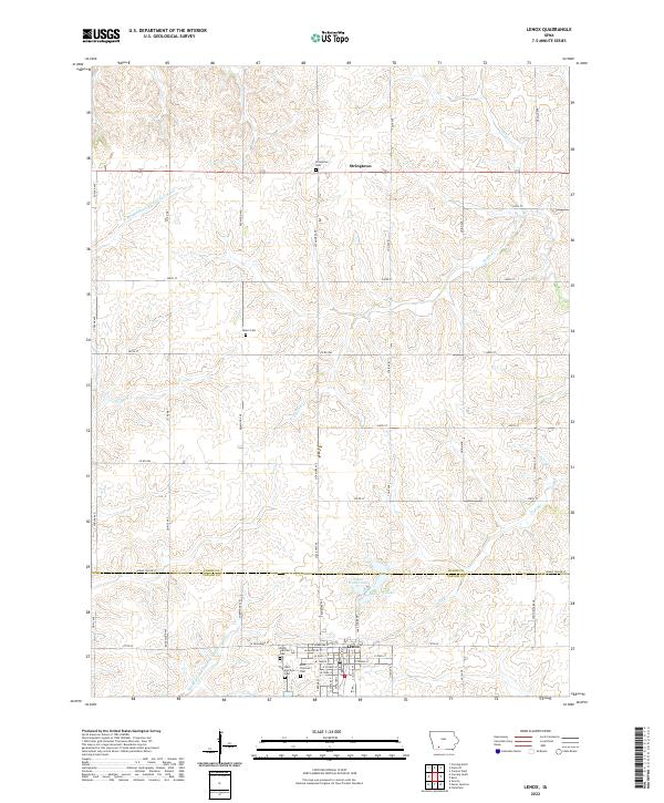 US Topo 7.5-minute map for Lenox IA