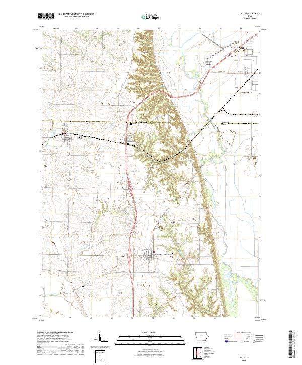 US Topo 7.5-minute map for Letts IA