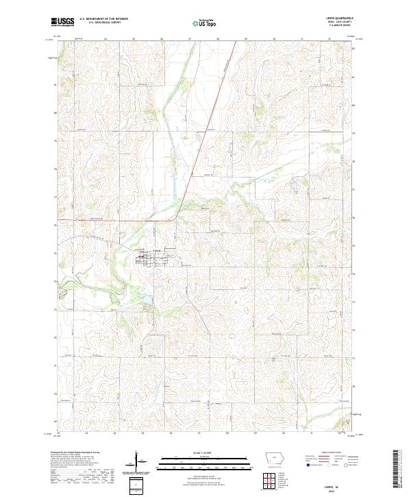 US Topo 7.5-minute map for Lewis IA