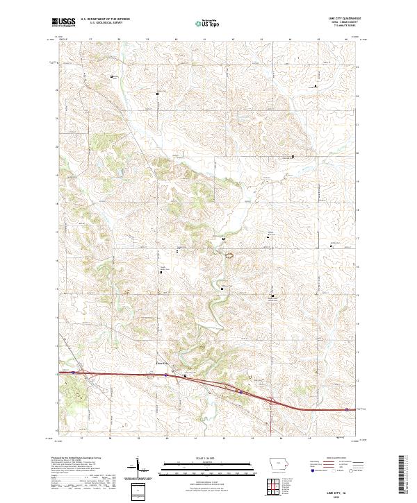 US Topo 7.5-minute map for Lime City IA