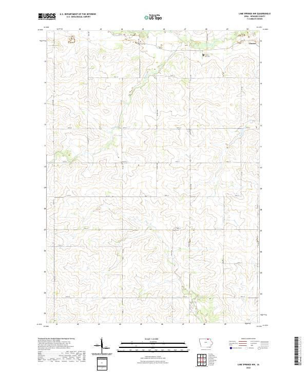 US Topo 7.5-minute map for Lime Springs NW IA