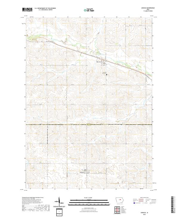 US Topo 7.5-minute map for Lincoln IA