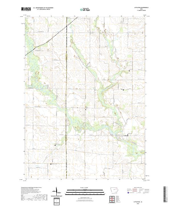 US Topo 7.5-minute map for Littleton IA