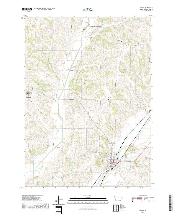 US Topo 7.5-minute map for Logan IA