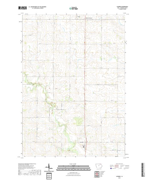 US Topo 7.5-minute map for Lourdes IA