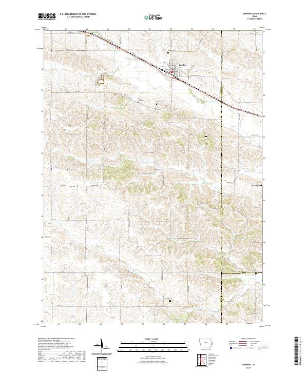 US Topo 7.5-minute map for Lowden IA