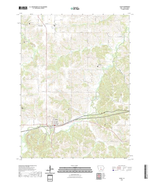 US Topo 7.5-minute map for Lucas IA