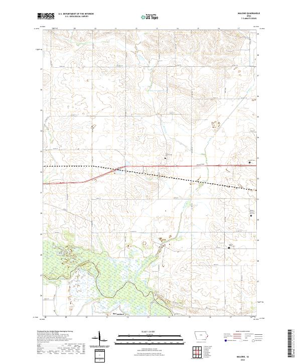 US Topo 7.5-minute map for Malone IA