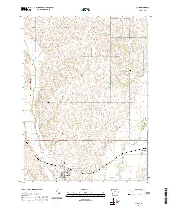 US Topo 7.5-minute map for Malvern IA