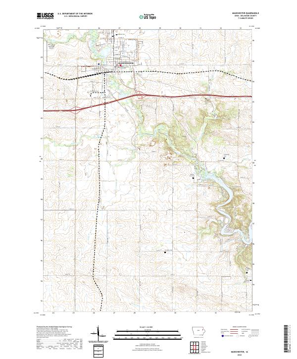 US Topo 7.5-minute map for Manchester IA