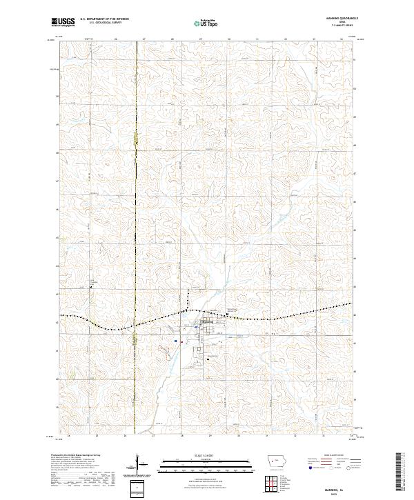 US Topo 7.5-minute map for Manning IA