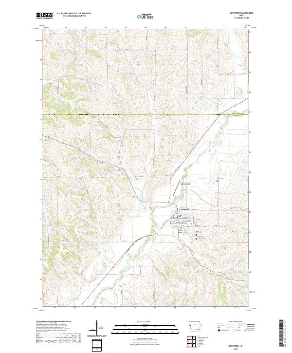 US Topo 7.5-minute map for Mapleton IA