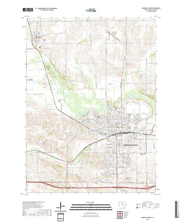 US Topo 7.5-minute map for Marshalltown IA