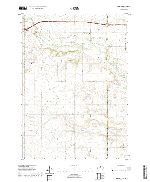 US Topo 7.5-minute map for Mason City SE IA