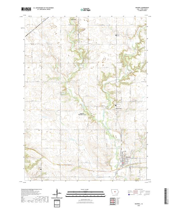 US Topo 7.5-minute map for Maxwell IA