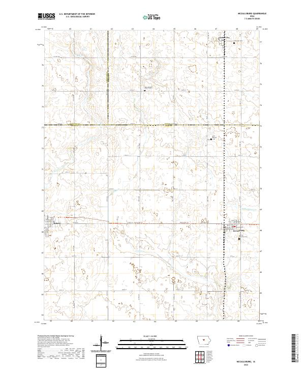 US Topo 7.5-minute map for McCallsburg IA