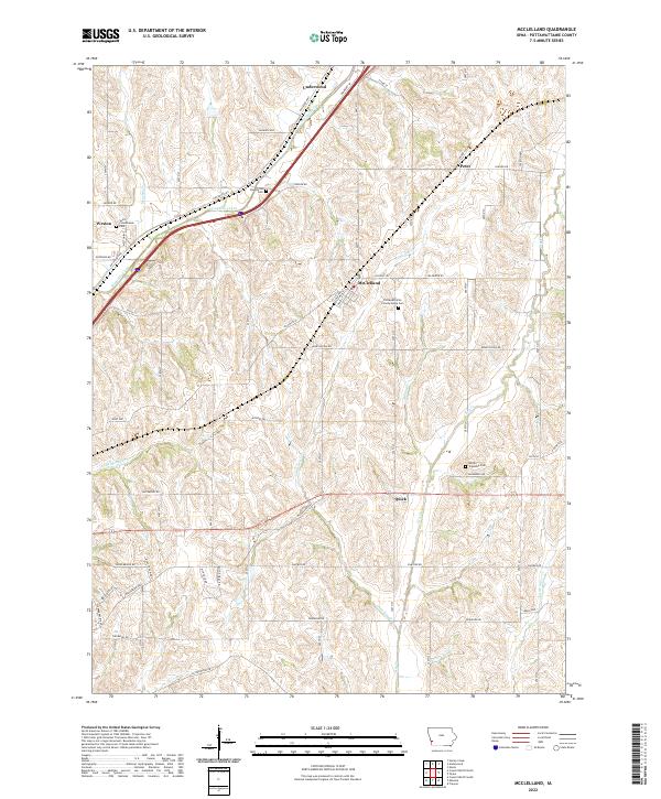 US Topo 7.5-minute map for McClelland IA