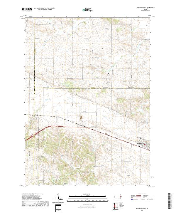 US Topo 7.5-minute map for Mechanicsville IA