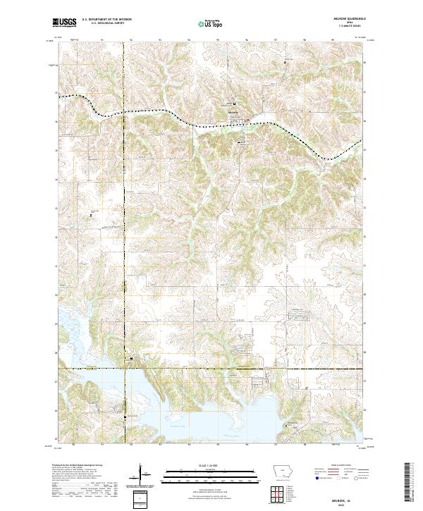 US Topo 7.5-minute map for Melrose IA