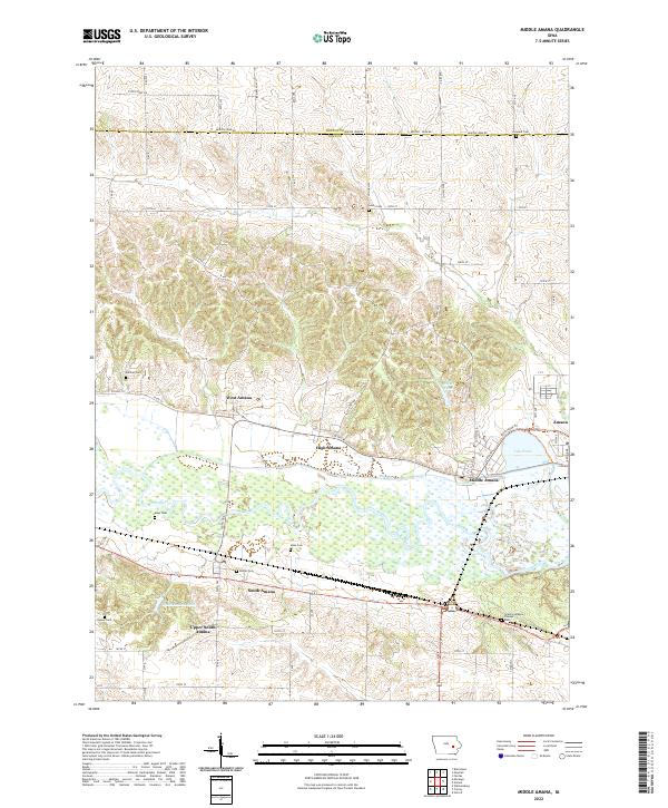 US Topo 7.5-minute map for Middle Amana IA