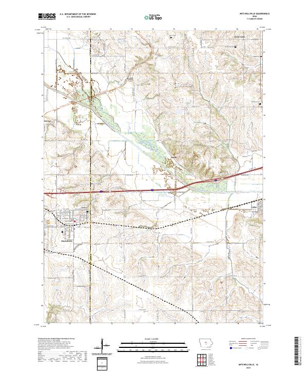 US Topo 7.5-minute map for Mitchellville IA