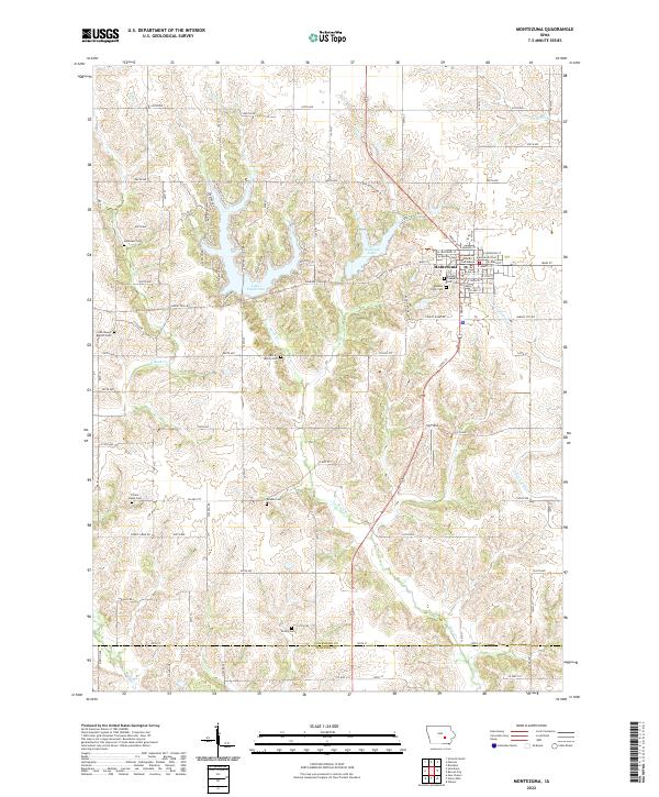 US Topo 7.5-minute map for Montezuma IA