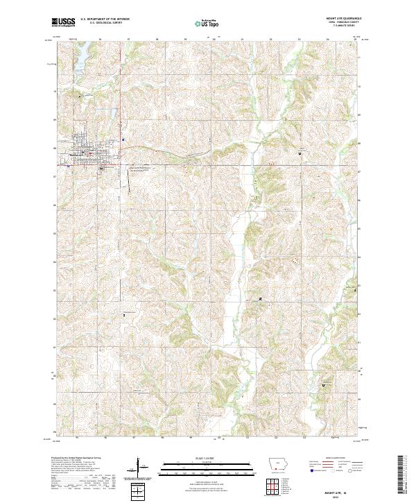 US Topo 7.5-minute map for Mount Ayr IA