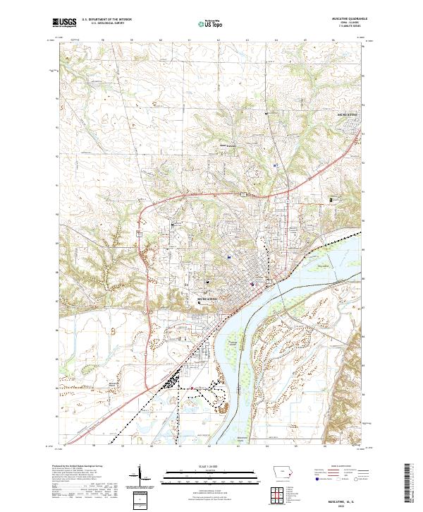 US Topo 7.5-minute map for Muscatine IAIL