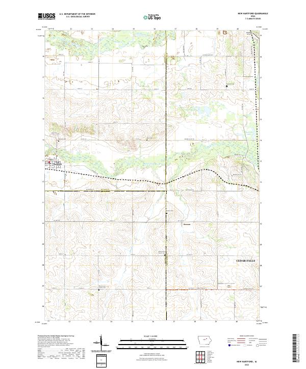 US Topo 7.5-minute map for New Hartford IA