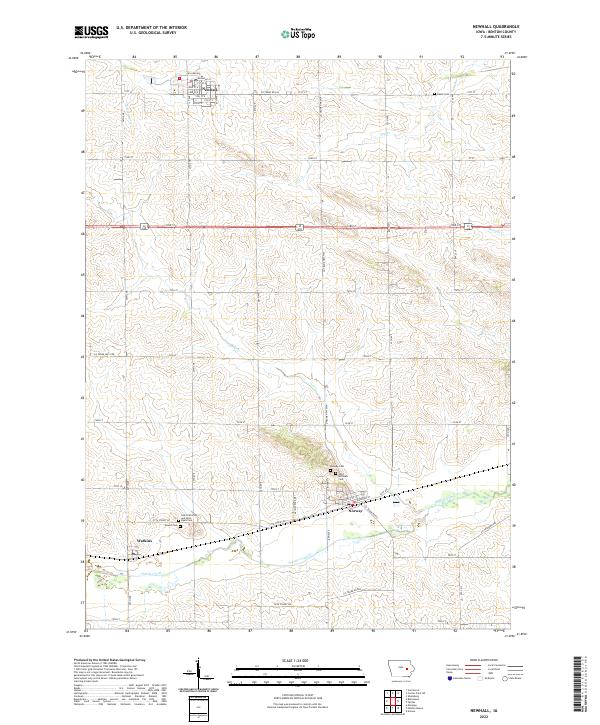 US Topo 7.5-minute map for Newhall IA