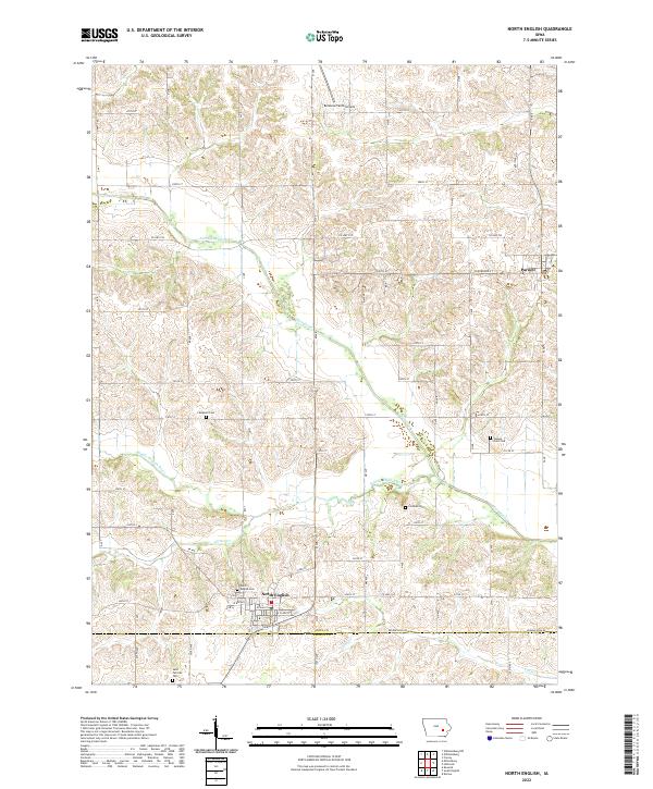 US Topo 7.5-minute map for North English IA