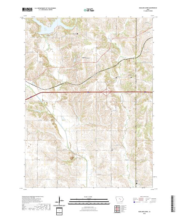 US Topo 7.5-minute map for Oakland Acres IA