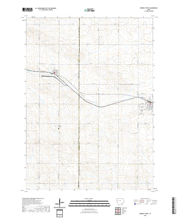 US Topo 7.5-minute map for Odebolt West IA