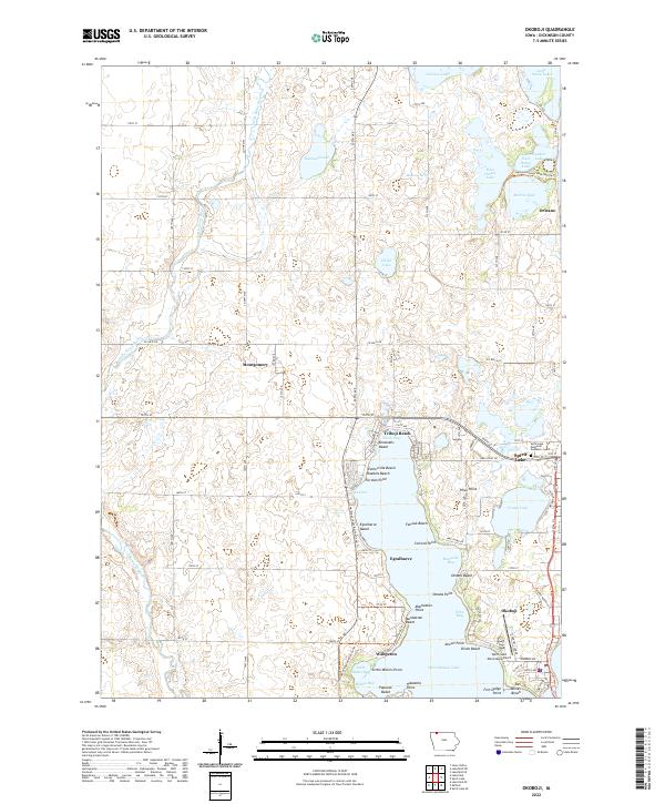 US Topo 7.5-minute map for Okoboji IA