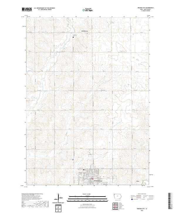 US Topo 7.5-minute map for Orange City IA