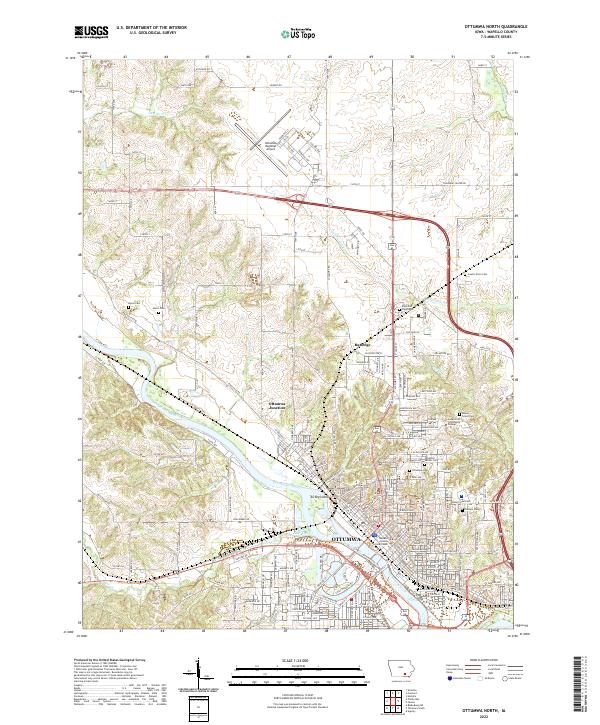 US Topo 7.5-minute map for Ottumwa North IA