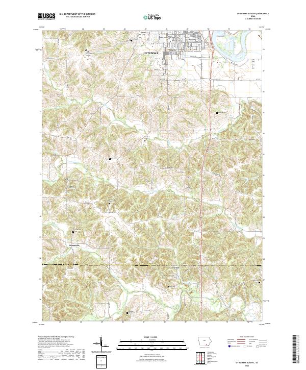 US Topo 7.5-minute map for Ottumwa South IA