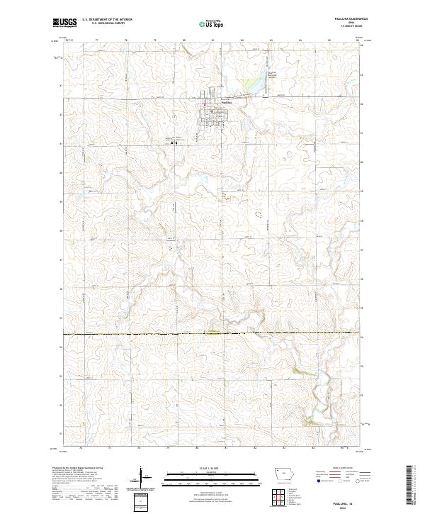 US Topo 7.5-minute map for Paullina IA