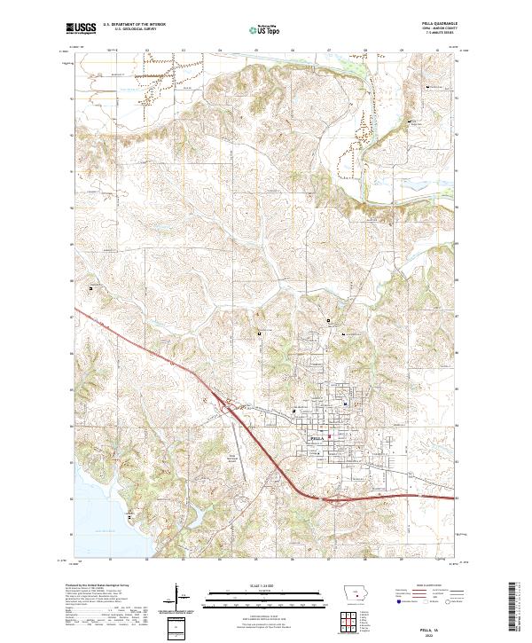 US Topo 7.5-minute map for Pella IA