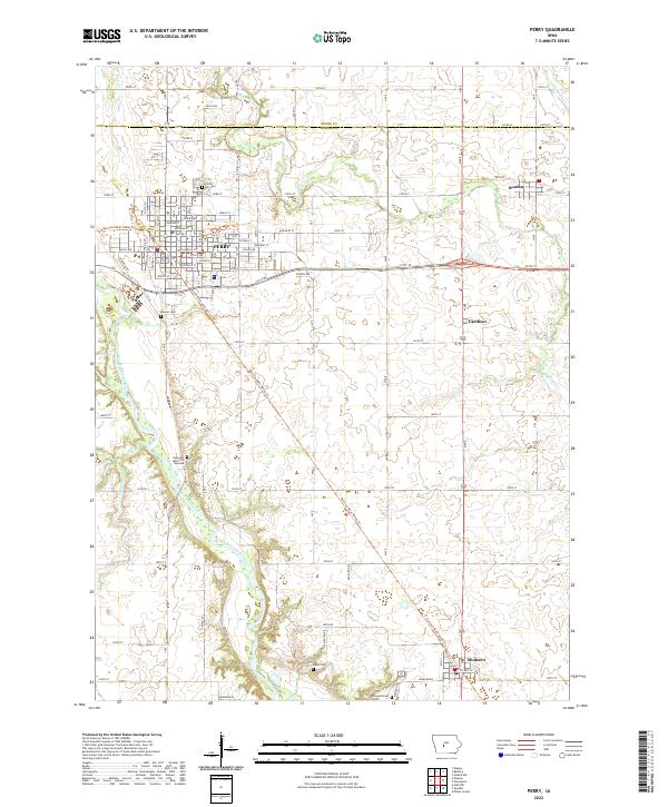 US Topo 7.5-minute map for Perry IA