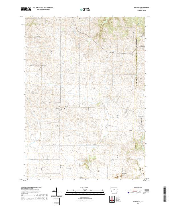 US Topo 7.5-minute map for Petersburg IA